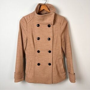 H&M Double Breasted Funnel Neck Peacoat